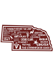 Nebraska Map Stickers - Red