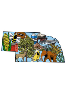 Nebraska Symbols Stickers - Blue