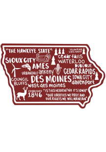 Iowa Map Stickers - Red