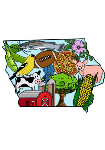 Iowa Symbols Stickers - Blue