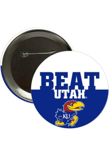 Kansas Jayhawks BEAT Utah 3" Button - Blue