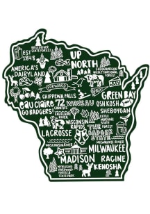 Wisconsin Map Stickers - Green