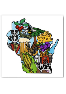Wisconsin Symbols Magnet