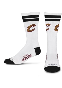 Cleveland Cavaliers White Stripes Mens Crew Socks