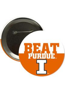 Illinois Fighting Illini 3" Beat Purdue Button - Orange