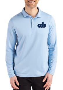 Cutter and Buck Old Dominion Monarchs Mens Light Blue Vault Coastline Long Sleeve Polo Shirt