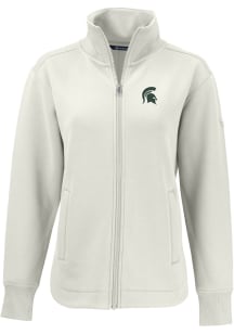 Cutter and Buck Michigan State Spartans Womens White Roam Light Weight Jacket