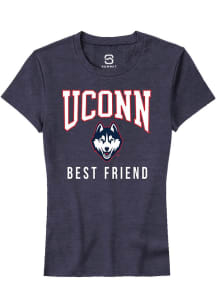 Summit Sportswear UConn Huskies Womens Navy Blue Best Friend Short Sleeve T-Shirt