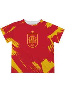 Vive La Fete Spain National Team Toddler Red Paint Brush Short Sleeve T-Shirt
