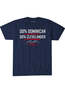Jose Ramirez Cleveland Navy Blue 50% Dominican 50% Clevelander Short Sleeve Fashion Player T Shirt
