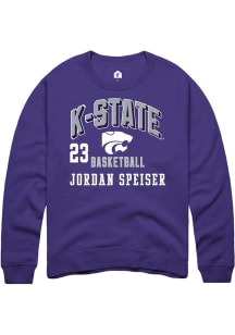 Jordan Speiser K-State Wildcats Mens Purple NIL Arch Logo Player Crew