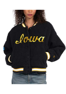 Starter Iowa Hawkeyes Womens Black Interception Light Weight Jacket