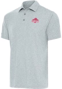 Antigua Ohio State Buckeyes Grey 2024 Football National Champions Par 3 Big and Tall Polo