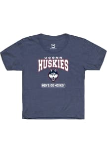 Summit Sportswear UConn Huskies Youth Navy Blue Men's Ice Hockey Short Sleeve T-Shirt