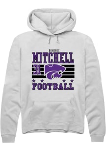 Dominic Mitchell K-State Wildcats Mens White Football NIL Striped Player Hood