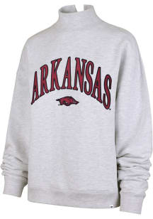 47 Arkansas Razorbacks Womens Ash Vantage Mock Crew Sweatshirt