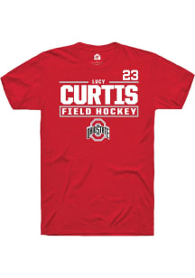 Lucy Curtis Ohio State Buckeyes Red NIL Stacked Box Short Sleeve Player T Shirt