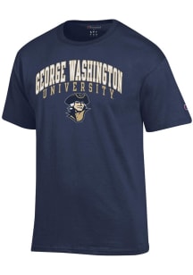 Champion George Washington Revolutionaries Navy Blue Arch Mascot Short Sleeve T Shirt