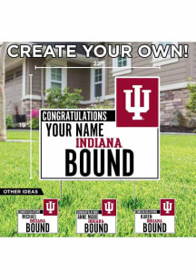 Indiana Hoosiers Personalized School Bound Yard Sign - White