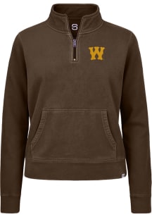 Summit Sportswear Western Michigan Broncos Womens Brown Pigment Dyed Qtr Zip
