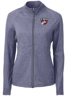 Cutter and Buck FC Dallas Womens Navy Blue Adapt Eco Knit Light Weight Jacket