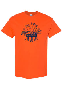 Illinois Fighting Illini Orange Mens Basketball Shield Short Sleeve T Shirt