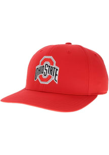 Ohio State Buckeyes Mens Red Back Nine Stretch Fit Primary Mark Flex Hat