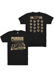 Purdue Boilermakers Black Rally NIL Full Roster Short Sleeve Player T Shirt