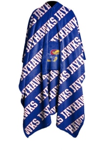 Kansas Jayhawks Wearable Raschel Throw Blanket - Blue