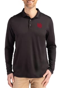 Cutter and Buck Nebraska Cornhuskers Mens Black Vault Coastline Long Sleeve Polo Shirt