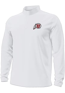 Under Armour Utah Utes Mens White Motion Long Sleeve Qtr Zip Pullover
