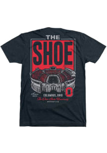 GV Art + Design Ohio State Buckeyes Black The Shoe Short Sleeve Fashion T Shirt