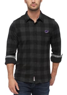 K-State Wildcats Mens Black Thatcher Hero Knit Long Sleeve Dress Shirt