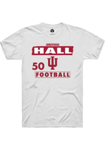 Jhrevious Hall Indiana Hoosiers White Football NIL Striped Short Sleeve Player T Shirt