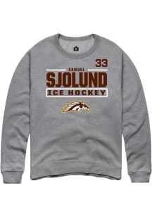 Samuel Sjolund Western Michigan Broncos Mens Grey NIL Stacked Box Player Crew