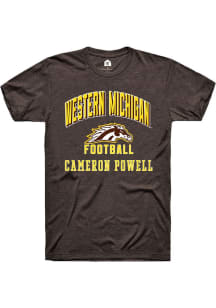 Cameron Powell Western Michigan Broncos Brown Football NIL Arch Logo Short Sleeve Player T Shirt