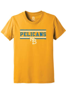 Summit Sportswear Myrtle Beach Pelicans Youth Gold Double Bars Short Sleeve T-Shirt