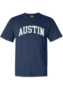 Summit Sportswear Austin Navy Blue Wordmark Short Sleeve T Shirt