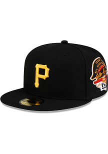 New Era Pittsburgh Pirates Mens Black Oversized Patch 59FIFTY Fitted Hat
