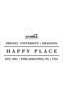 Drexel Dragons Team Logo Auto Decal - White