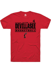 Caliyah DeVillasee Cincinnati Bearcats Red NIL Stacked Box Short Sleeve Player T Shirt