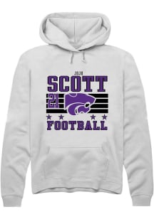 jojo scott K-State Wildcats Mens White Football NIL Striped Player Hood