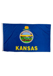Kansas Blue Silk Screen Grommet Flag - Blue