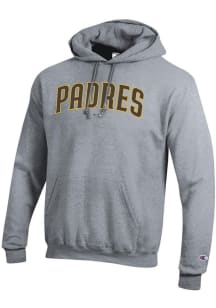 Champion San Diego Padres Mens Grey Powerblend Long Sleeve Hoodie