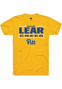 Madison Lear Pitt Panthers Gold NIL Stacked Box Short Sleeve Player T Shirt