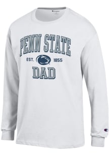 Champion Penn State Nittany Lions White Est Date Dad Jersey Long Sleeve T Shirt