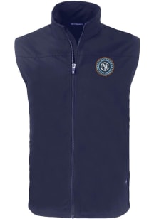 Cutter and Buck New York City FC Mens Navy Blue Charter Sleeveless Jacket