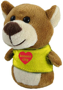 Kansas City HEART BEAR Plush - Yellow