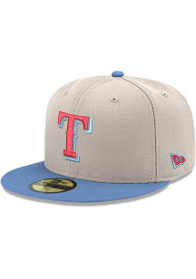 New Era Texas Rangers Mens White 2T Chrome Crown Sky Visor 59FIFTY Fitted Hat