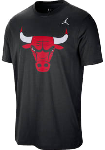 Nike Chicago Bulls Black Jordan Brand Primary Logo Short Sleeve T Shirt